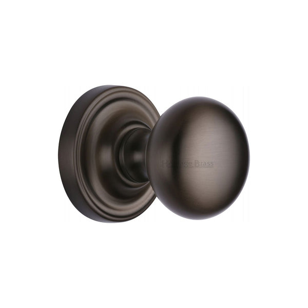 Hampstead Door Knob on Rose by M Marcus - Heritage Brass