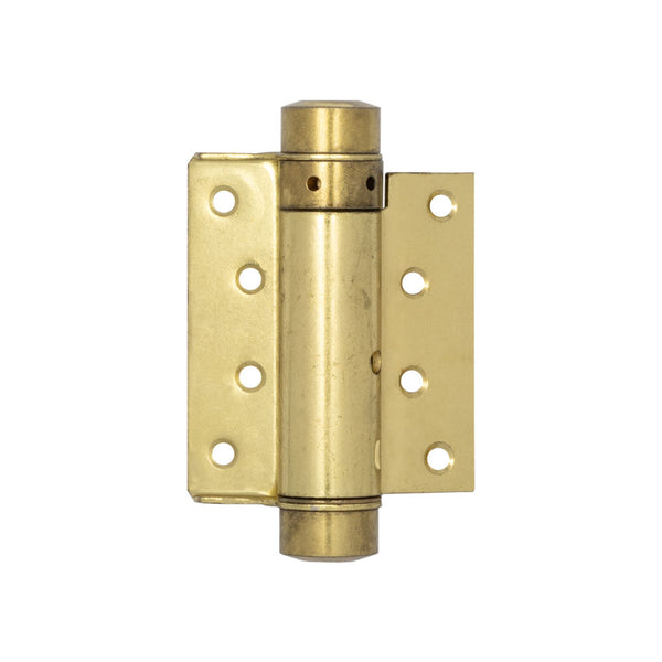 Single Action Steel Spring Hinges 75mm Electro Brassed