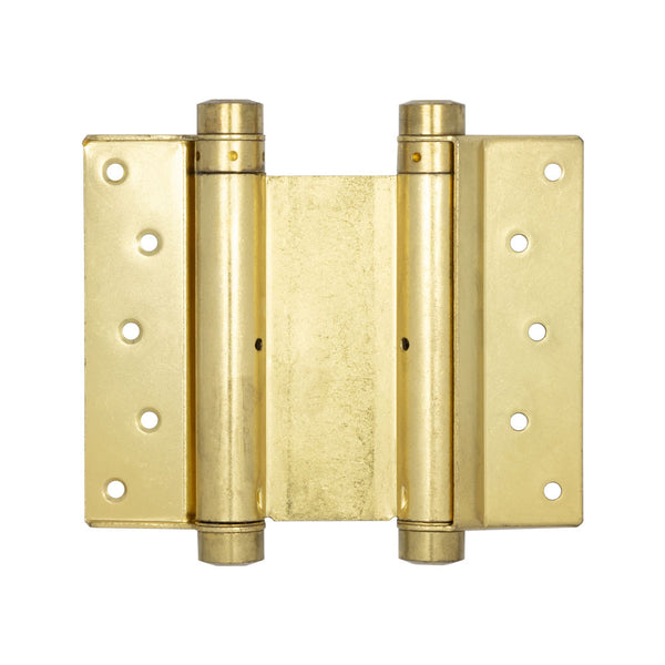 Double Action Steel Spring Hinges 125mm Electro Brassed