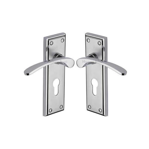 Hilton Door Handle on Plate by M Marcus - Heritage Brass