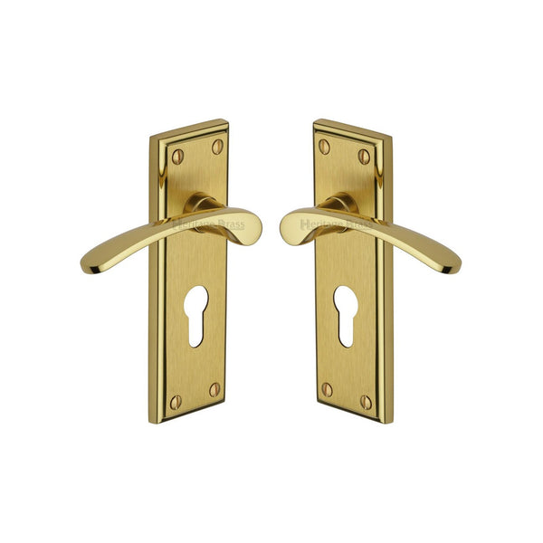 Hilton Door Handle on Plate by M Marcus - Heritage Brass