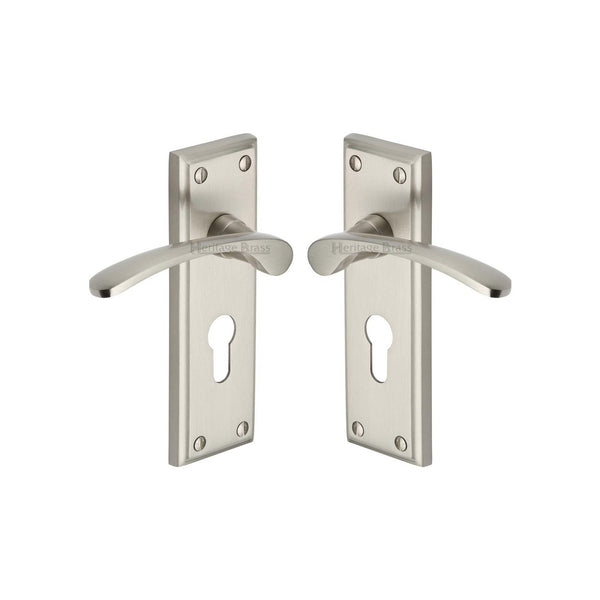 Hilton Door Handle on Plate by M Marcus - Heritage Brass