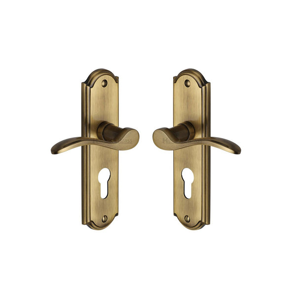 Howard Door Handle on Plate by M Marcus - Heritage Brass