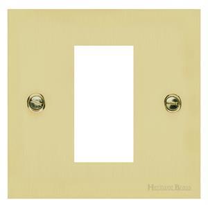 Richmond Elite Range Satin Brass Switches & Sockets, LP44 - 1 Module Euro Plate by Heritage Brass By M-Marcus