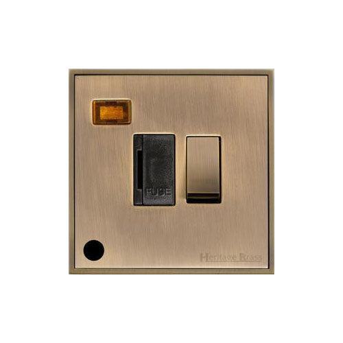 Executive Range-Antique Brass-Switched Spur with Neon/Cord (13 Amp)