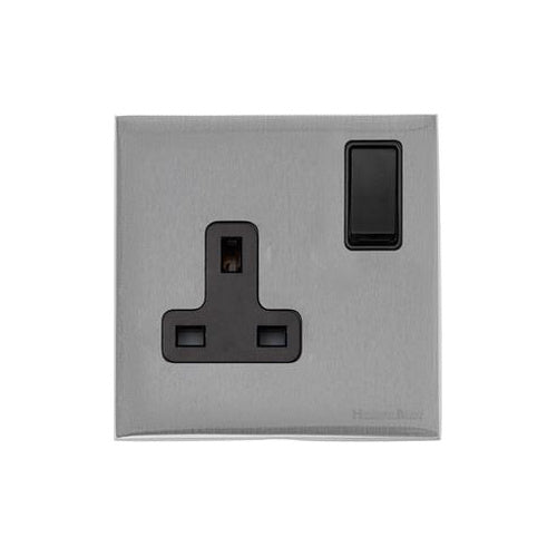 Windsor Range Satin Chrome Silk Switches & Sockets, WN35 - Single Socket (13 Amp) by Heritage Brass By M-Marcus