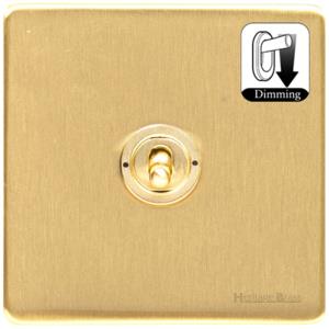 Vintage Range Satin Brass Switches & Sockets, X44 - 1 Gang Dimming Toggle Switch by Heritage Brass By M-Marcus