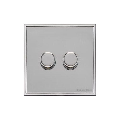 Executive Range-Polished Chrome-2 Gang Dimmer (250 watts)