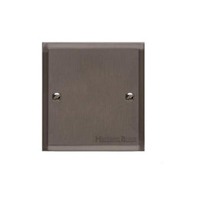 Elite Stepped Plate Range Matt Bronze Switches & Sockets, S09 - Single Blank Plate by Heritage Brass By M-Marcus