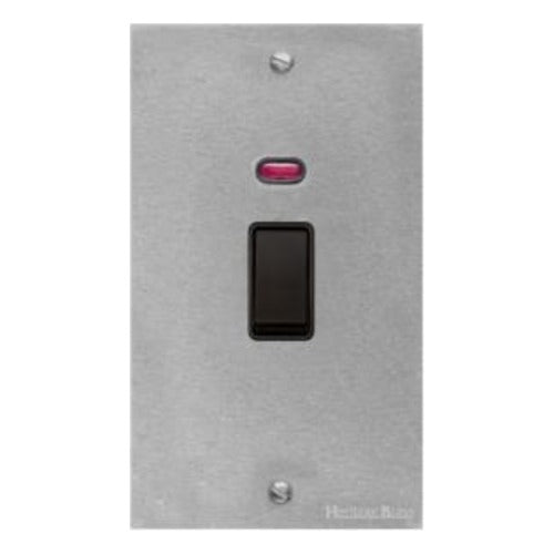 Victorian Elite Range Satin Chrome, R03 - 45A DP Cooker Switch with Neon (tall plate)