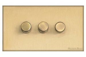 Windsor Range Matt Brass Switches & Sockets, WN40 - 3G Multi Location Secondary Dimmer by Heritage Brass By M-Marcus
