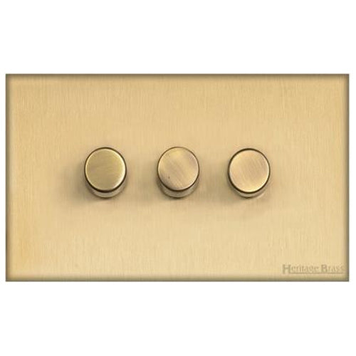 Windsor Range Matt Brass Switches & Sockets, WN40 - 3G Multi Location Secondary Dimmer by Heritage Brass By M-Marcus