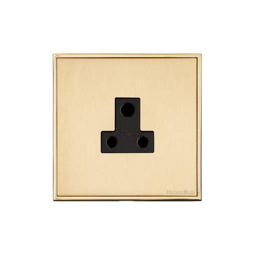 Executive Range-Satin Brass-5 Amp 3 Round Pin Socket
