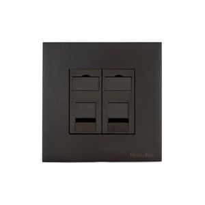 Windsor Range Dark Antique Bronze Switches & Sockets WN95 - 2 Gang CAT6 by Heritage Brass By M-Marcus