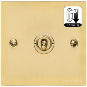 Richmond Elite Range Polished Brass Switches & Sockets, LP1 - 1 Gang Dimming Toggle Switch by Heritage Brass By M-Marcus