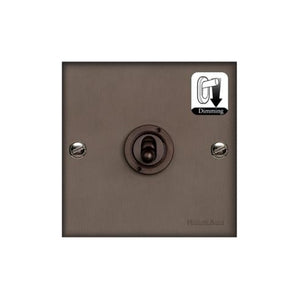 Richmond Elite Range Matt Bronze Switches & Sockets, LP9 - 1 Gang Dimming Toggle Switch by Heritage Brass By M-Marcus