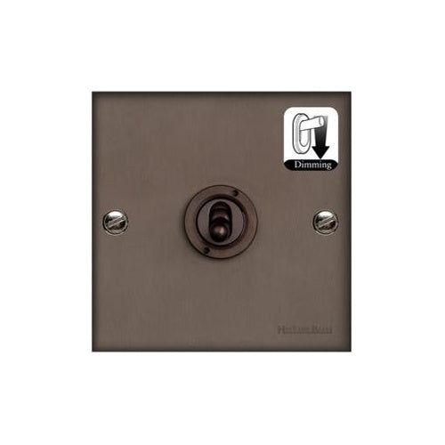 Richmond Elite Range Matt Bronze Switches & Sockets, LP9 - 1 Gang Dimming Toggle Switch by Heritage Brass By M-Marcus