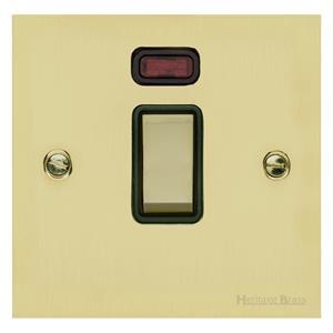 Richmond Elite Range Satin Brass Switches & Sockets, LP44 - 20A Double Pole Switch with Neon by Heritage Brass By M-Marcus