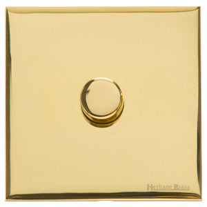 Windsor Range Polished Brass Switches & Sockets, WN1 - 1 Gang TED Dimmer (Compatible with LED Lamps) by Heritage Brass By M-Marcus