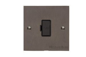 Heritage Brass Stylist Bronze Flat Plate - Square Edge - Unswitched Spur (13 Amp)