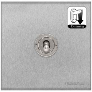 Winchester Range Satin Chrome Switches & Sockets, W03 - 1 Gang Dimming Toggle Switch by Heritage Brass By M-Marcus