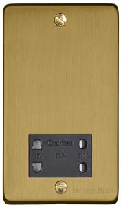 Elite Flat Plate Range Satin Brass Switches & Sockets, T04 - Shaver Socket Output Voltage 110/240V by Heritage Brass By M-Marcus