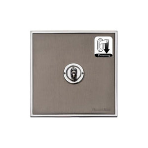 Executive Range Satin Black Nickel with Polished Chrome Switches & Sockets, EX26 - 1 Gang Dimming Toggle Switch by Heritage Brass By M-Marcus