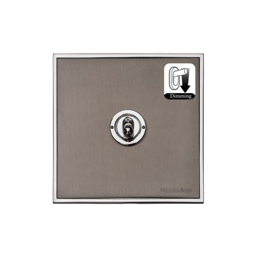 Executive Range Satin Black Nickel with Polished Chrome Switches & Sockets, EX26 - 1 Gang Dimming Toggle Switch by Heritage Brass By M-Marcus