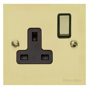 Richmond Elite Range Satin Brass Switches & Sockets, LP44 - Single Socket (13 Amp) by Heritage Brass By M-Marcus