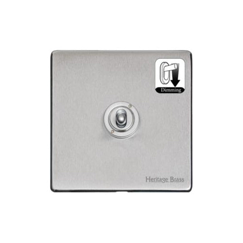 Studio Range Satin Chrome Switches & Sockets, Y33 - 1 Gang Dimming Toggle Switch by Heritage Brass By M-Marcus