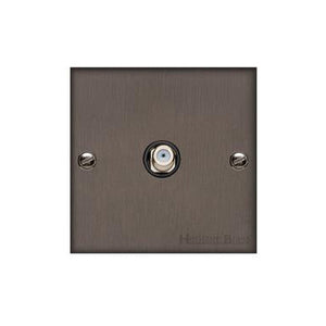Richmond Elite Range Matt Bronze Switches & Sockets, LP9 - 1 Gang Satellite Socket by Heritage Brass By M-Marcus