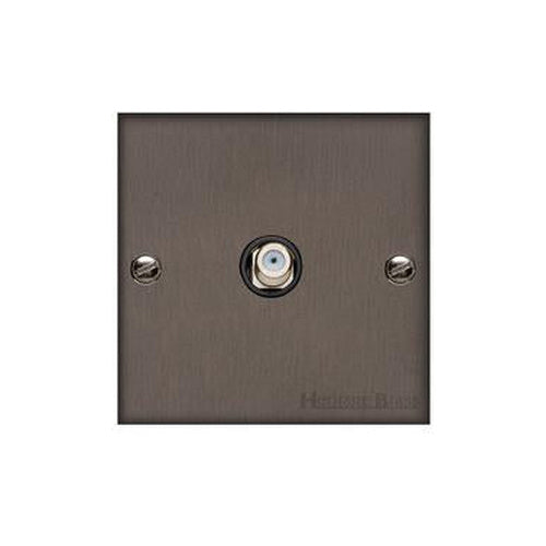Richmond Elite Range Matt Bronze Switches & Sockets, LP9 - 1 Gang Satellite Socket by Heritage Brass By M-Marcus