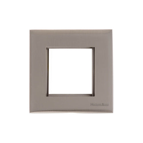 Windsor Range Satin Nickel Switches & Sockets, WN5 - 2 Module Euro Plate by Heritage Brass By M-Marcus