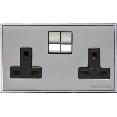 Executive Range-Satin Chrome-Double Socket (13 Amp)