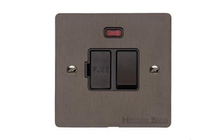 Elite Flat Plate Range Matt Bronze Switches & Sockets, T09 - Switched Spur with Neon (13 Amp) by Heritage Brass By M-Marcus
