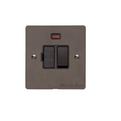 Elite Flat Plate Range Matt Bronze Switches & Sockets, T09 - Switched Spur with Neon (13 Amp) by Heritage Brass By M-Marcus