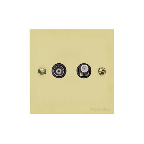 Richmond Elite Range Satin Brass Switches & Sockets, LP44 - TV/Satellite Socket by Heritage Brass By M-Marcus