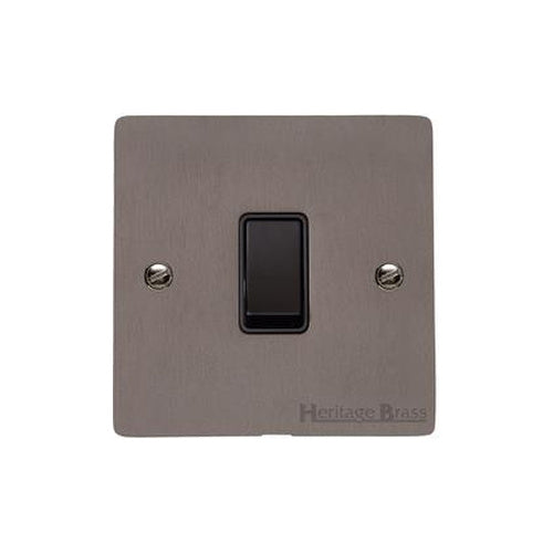Elite Flat Plate Range Matt Bronze Switches & Sockets, T09 - 1 Gang Rocker Switch by Heritage Brass By M-Marcus