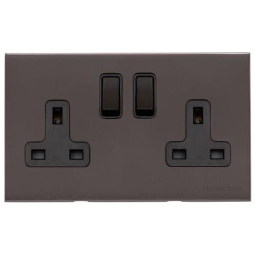Windsor Range Matt Bronze Switches & Sockets, WN9 - Double Socket (13 Amp) by Heritage Brass By M-Marcus