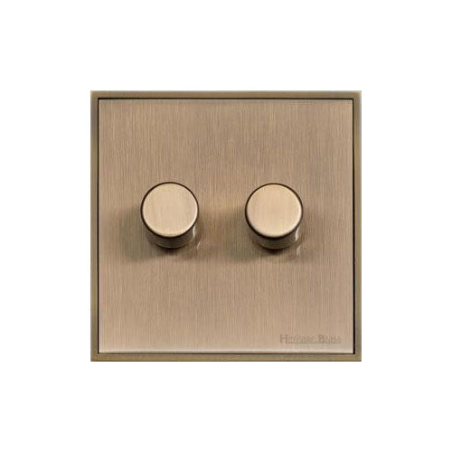 Executive Range-Antique Brass-2 Gang Dimmer (250 watts)