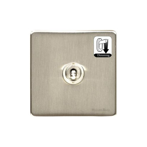Vintage Range Satin Nickel Switches & Sockets, X05 - 1 Gang Dimming Toggle Switch by Heritage Brass By M-Marcus