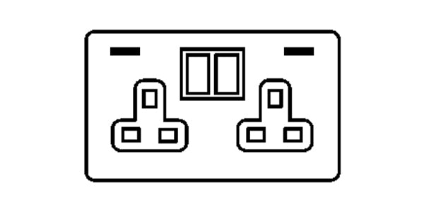 Heritage Brass Electrical, Primed White Flat Square Plate QPW - Double USB Socket (13 Amp), Double USB Socket (13 Amp), 13 Amp Switched Sockets, Double USB Socket (13 Amp)