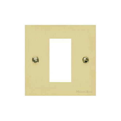 Richmond Elite Range Satin Brass Switches & Sockets, LP44 - 1 Module Euro Plate by Heritage Brass By M-Marcus