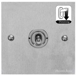 Richmond Elite Range Satin Chrome Switches & Sockets, LP3 - 1 Gang Dimming Toggle Switch by Heritage Brass By M-Marcus