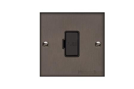 Heritage Brass Stylist Bronze Low Profile Plate - Square Edge - Unswitched Spur (13 Amp)
