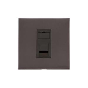 Windsor Range Matt Bronze Switches & Sockets, WN9 - 1 Gang CAT6 by Heritage Brass By M-Marcus