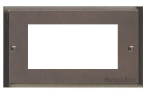 Elite Stepped Plate Range Matt Bronze Switches & Sockets, S09 - 4 Module Euro Plate by Heritage Brass By M-Marcus