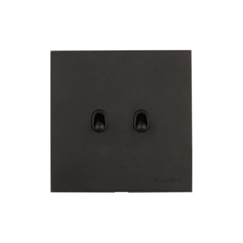 Windsor Range Jet Black (Project Finish) 2 Gang 2-Way Stockholm Toggle Switch by Heritage Brass By M-Marcus