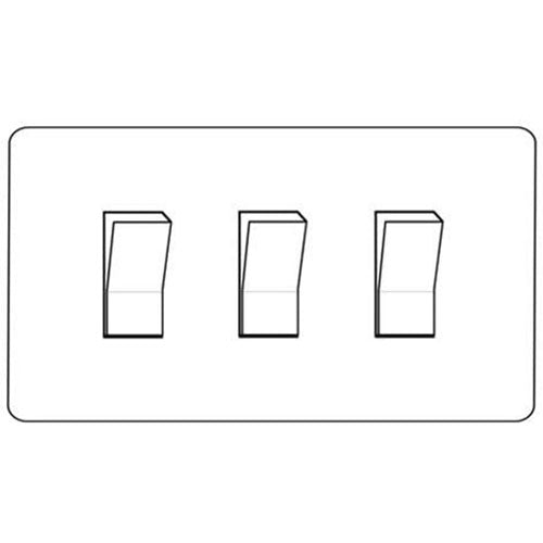 Executive Range-Satin Nickel-3 Gang 10 Amp Switch (Double Plate)