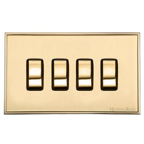 Executive Range-Satin Brass-4 Gang Switch (10 Amp)